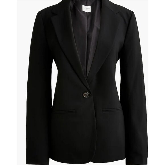 J.Crew $198 One Button Blazer in Black Size 12 BO597 - Picture 1 of 7
